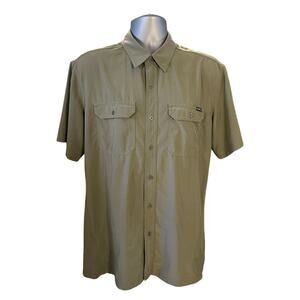 Eddie Bauer Brown Atlas Exploration Flex Fishing Button Down Shirt Size L